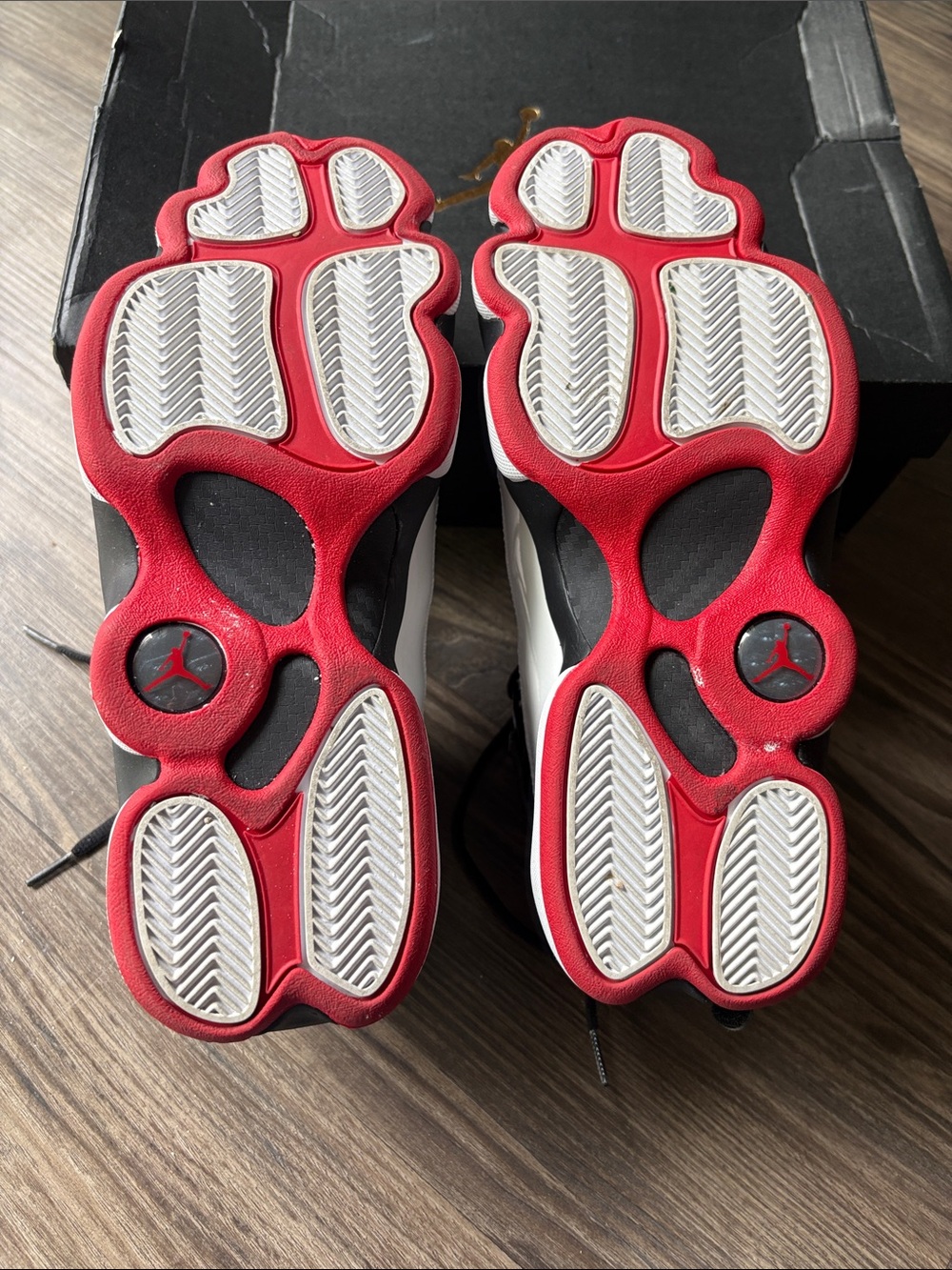 Mens Air JordansRetro 6 RINGS Black/White Varsity Red Basketball Sneakers Size 8 - Picture 5 of 8